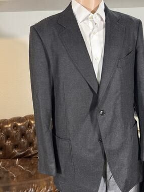 Tom Ford Charcoal Flannel Cashmere Blazer Sport Coat O'Connor 52 42R